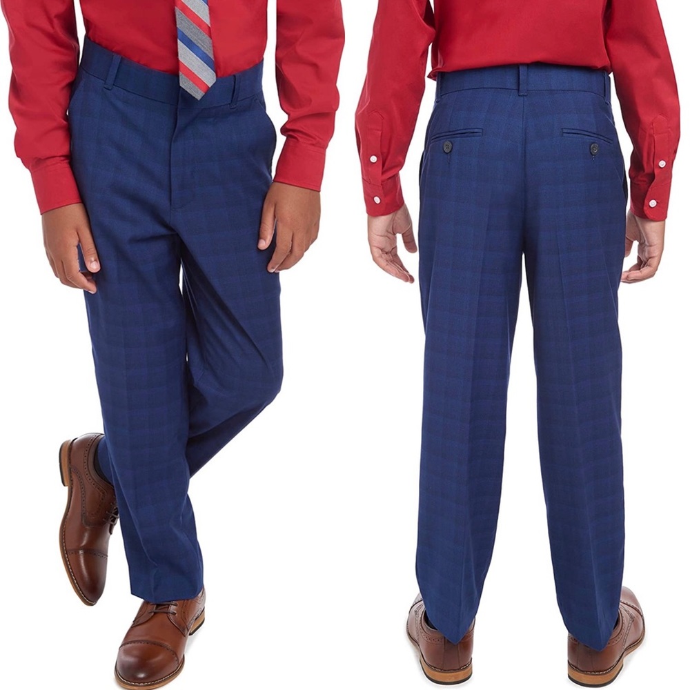 Tommy Hilfiger Boys' Flat-Front Dress Pant, Straight Leg Fit,Side & Back Pockets